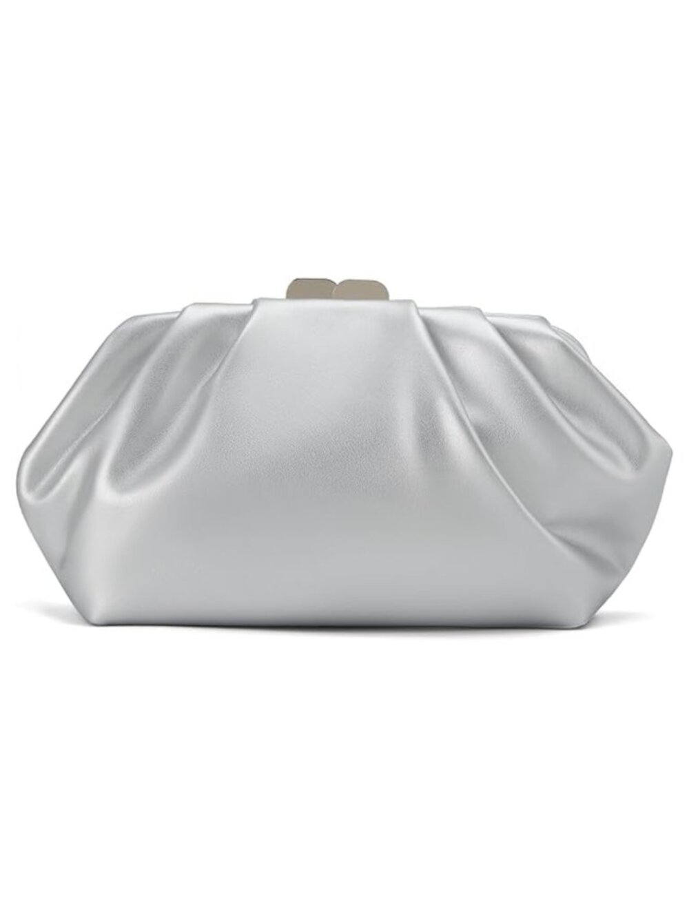 Pleated Vegan Leather Clutch Purse with Chain Evening Bag Wedding Party
